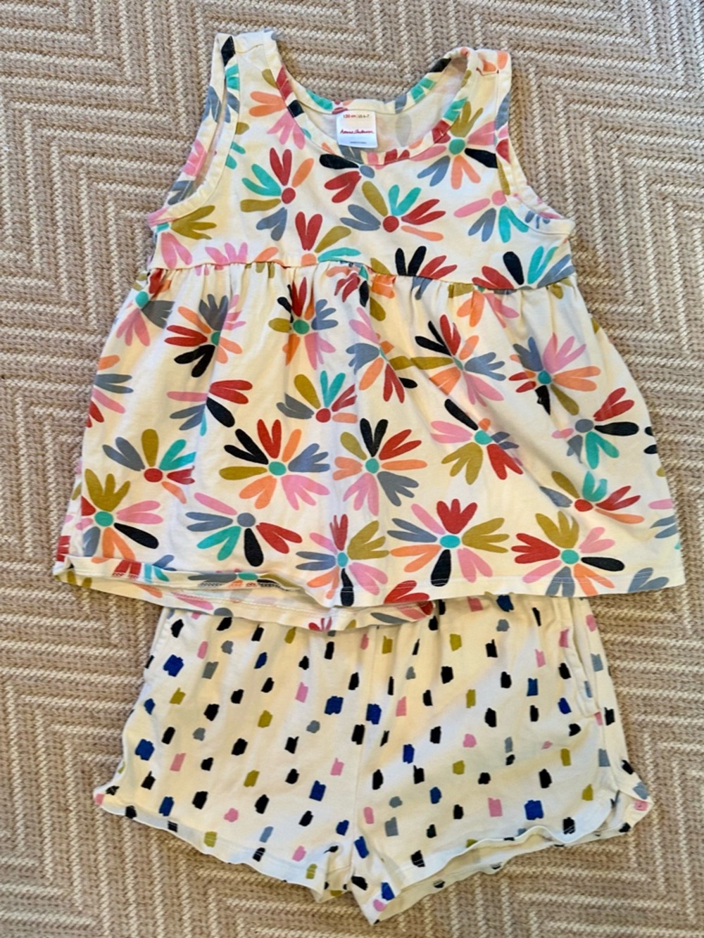 Hanna Andersson Floral Tank & Shorts Set - Multicolor Size 6-7